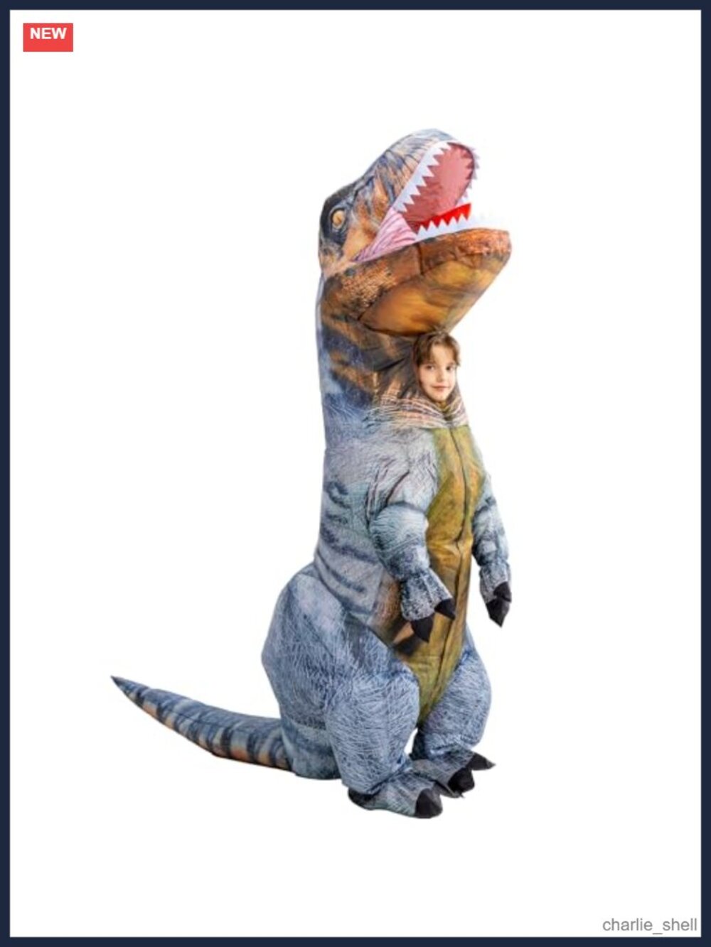 Inflatable Dinosaur Costume Kids Blow Up Full Body T Rex Suit Halloween